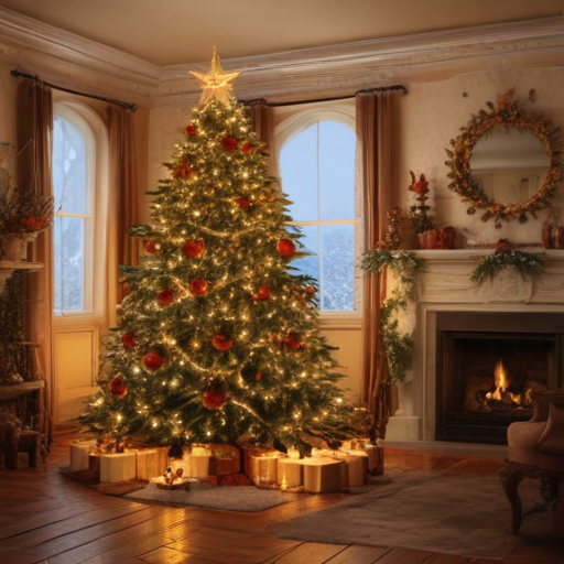 Cozy Winter Evening with a Beautifully Decorated Christmas Tree by the ...