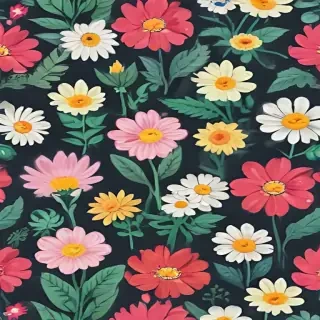 cartoon flowers aesthetic