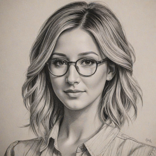 Elegant Ashley Tisdale, pencil sketch, portrait of Radiant woman 1926s in glasses, hair style beatnik, outline, clear lines, fine lines, 8k