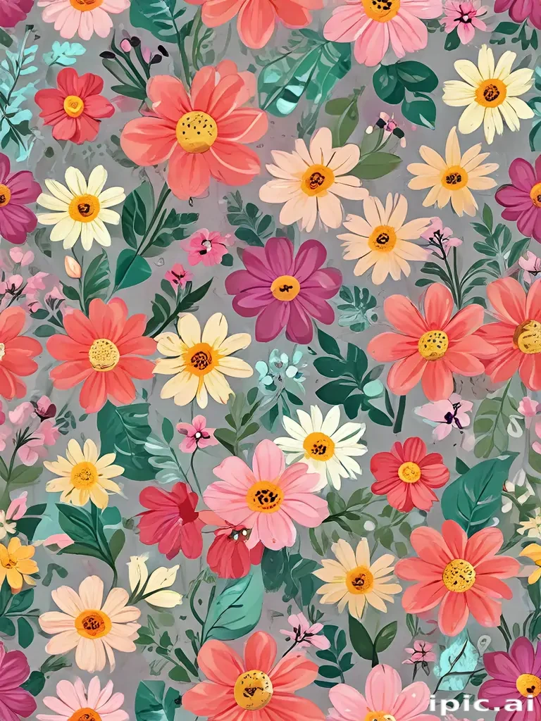 cartoon flowers transparent background