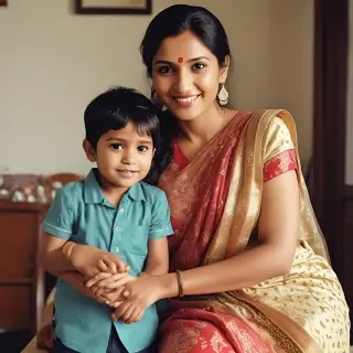 indian mom and son