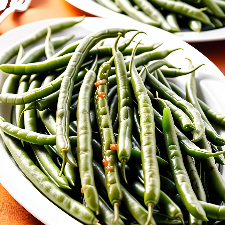 green beans cooked for hot holding on a buffet