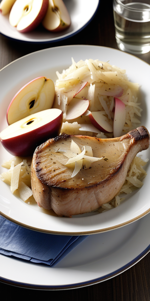 pork chops with sauerkraut and apples
