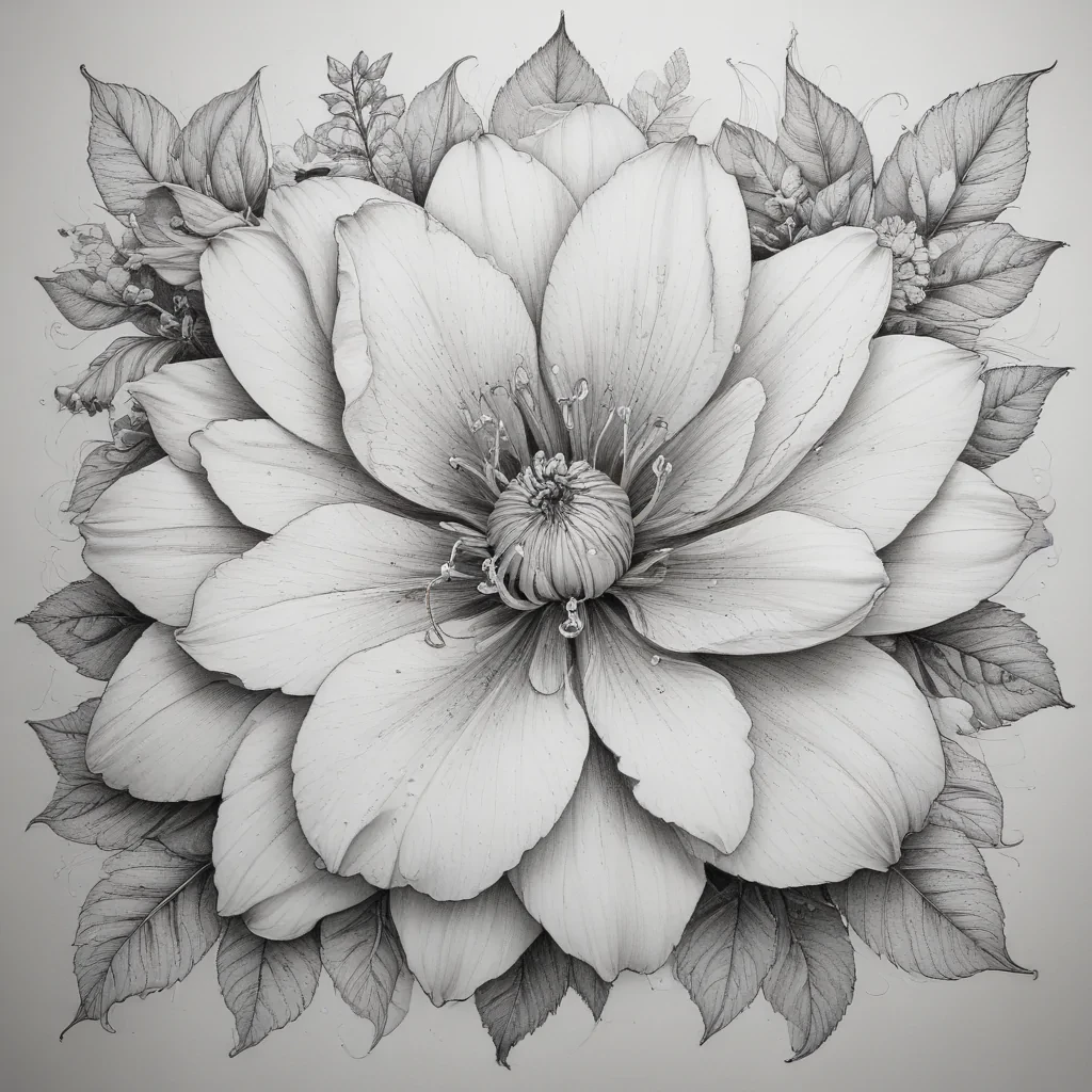 flower drawing for coloring