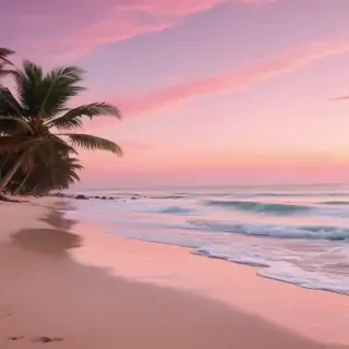 pastel pink beach wallpaper