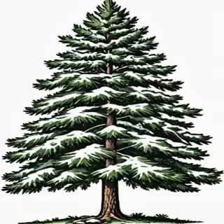 pine tree clipart black and white