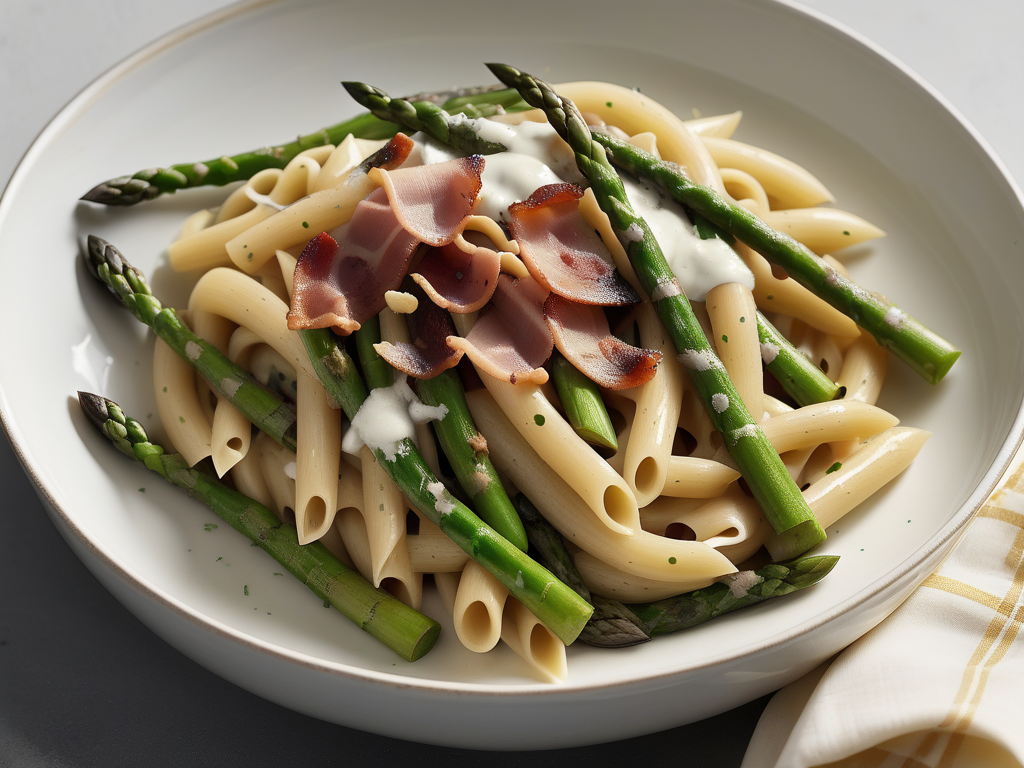 creamy pasta with asparagus and bacon