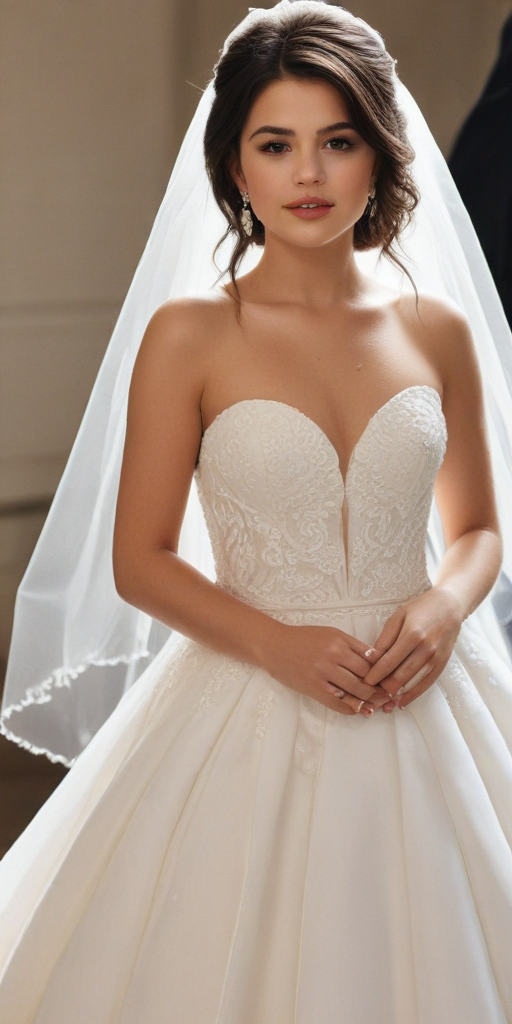 selena gomez in a wedding dress