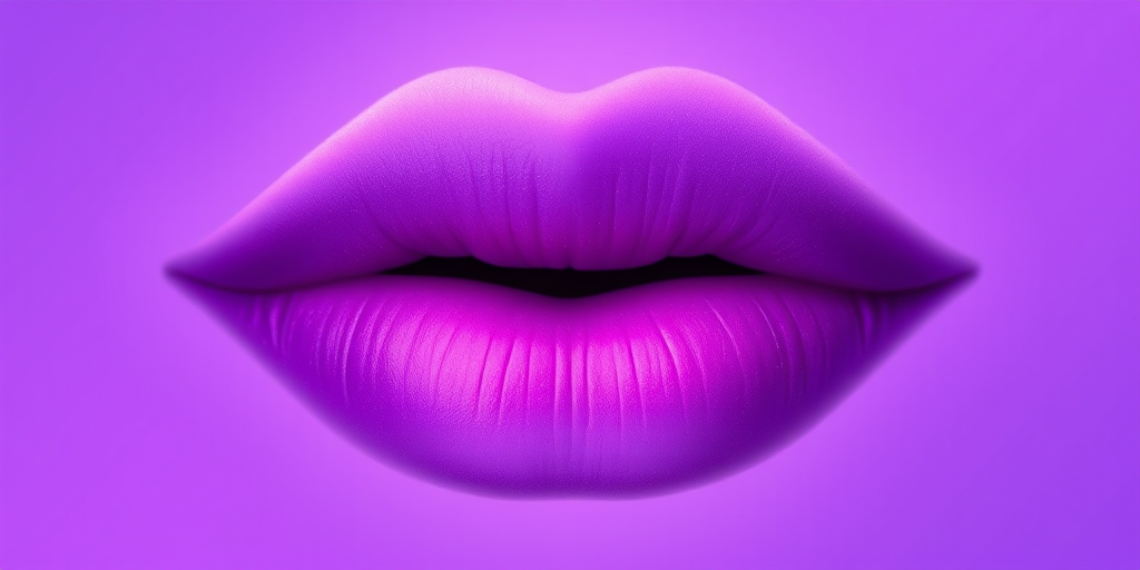 Ombre gradient lips transitioning from lilac to deep purple, seamless color blend, petal-soft finish, dreamy and romantic Twilight Petal Fade design