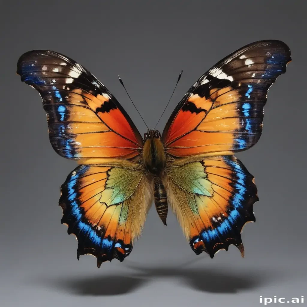 Vibrant Butterfly Displaying Stunning Colors Against a Neutral Background
