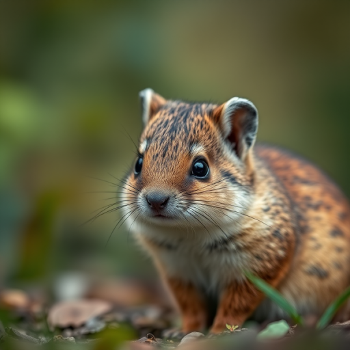 Regenerate the image of a small mammal with a soft brown fur coat, in a natural setting with a shallow depth of field, using a Canon EOS 5D Mark IV, 85mm lens, aperture f/1.8, ISO 200, and a soft-focus background.