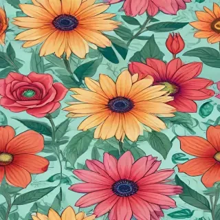 color drawing flowers