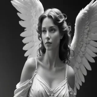 black and white angel