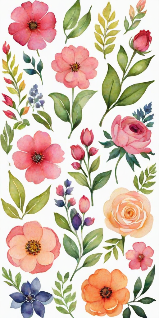 watercolor flowers clipart