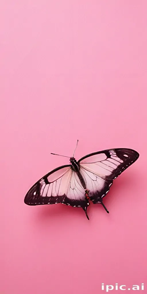 pink background butterfly