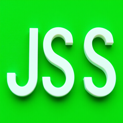 Regenerate the image of the letters "JS" in bold white font on a solid green background, using a wide aperture of f/2.8, ISO 100, with a DSLR camera style and macro view to enhance clarity and depth.