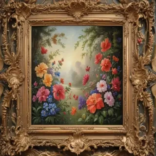 frame with flowers
