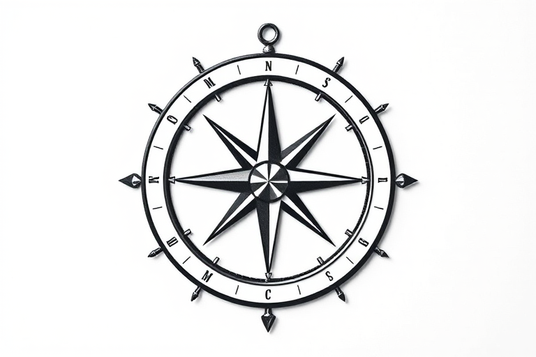 Create a high-quality black and white vector illustration of a compasses and square symbol, using a Canon EOS R5 camera, 50mm lens, f/8 aperture, ISO 100, shot in a studio setting with soft lighting to emphasize details and sharpness.