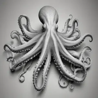 octopus clip art black and white