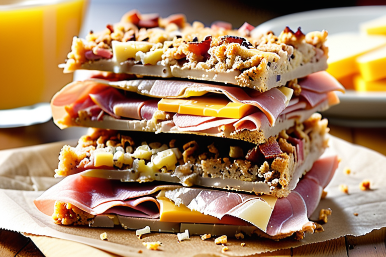 breakfast bars ham and cheese