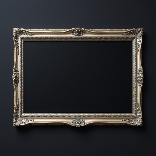 Create a high-resolution black canvas image framed in an ornate silver frame captured with a DSLR camera at f/1.8 aperture, 50mm lens, ISO 200, 1/125 shutter speed, overhead view, natural lighting for enhanced clarity and depth.