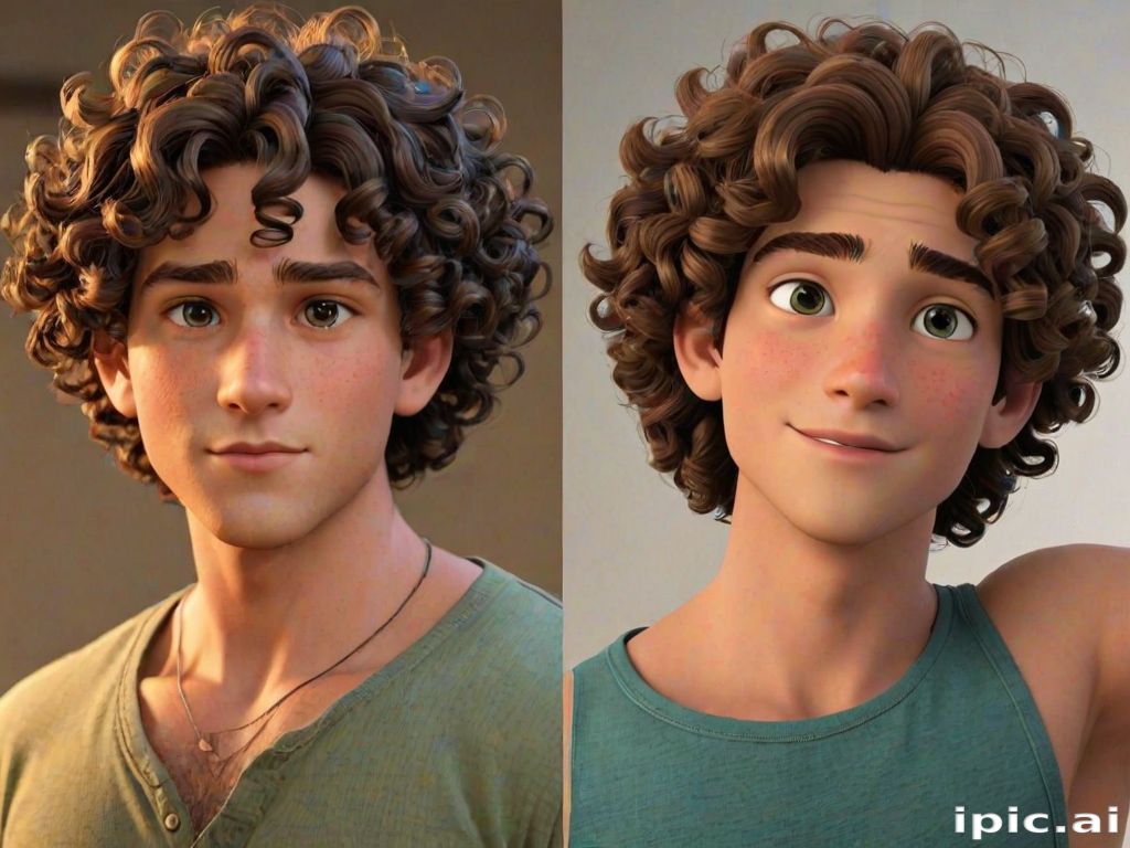 popular male cartoon characters with curly hair