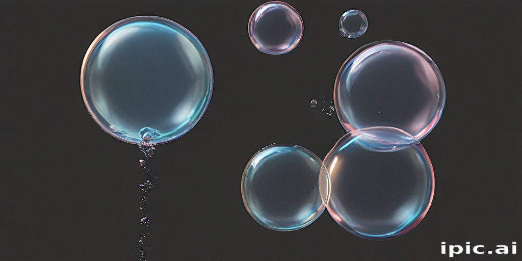 Colorful Soap Bubbles Floating Gracefully Against a Dark Background