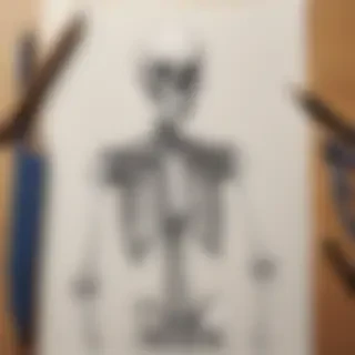 creative skeleton drawing art