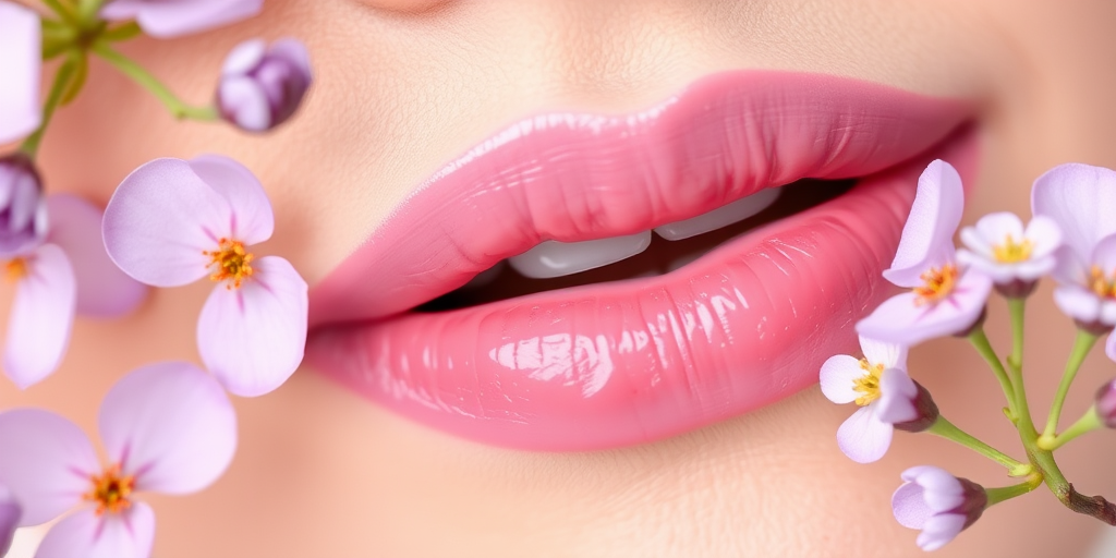 Sheer lilac lip stain "Whisper of Spring" with a natural-looking flush and buildable color, ideal for soft and romantic makeup looks, infused with hydrating floral extracts