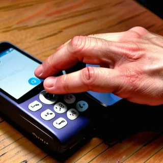 phone with hand