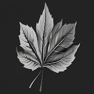 black and white leaf clip art