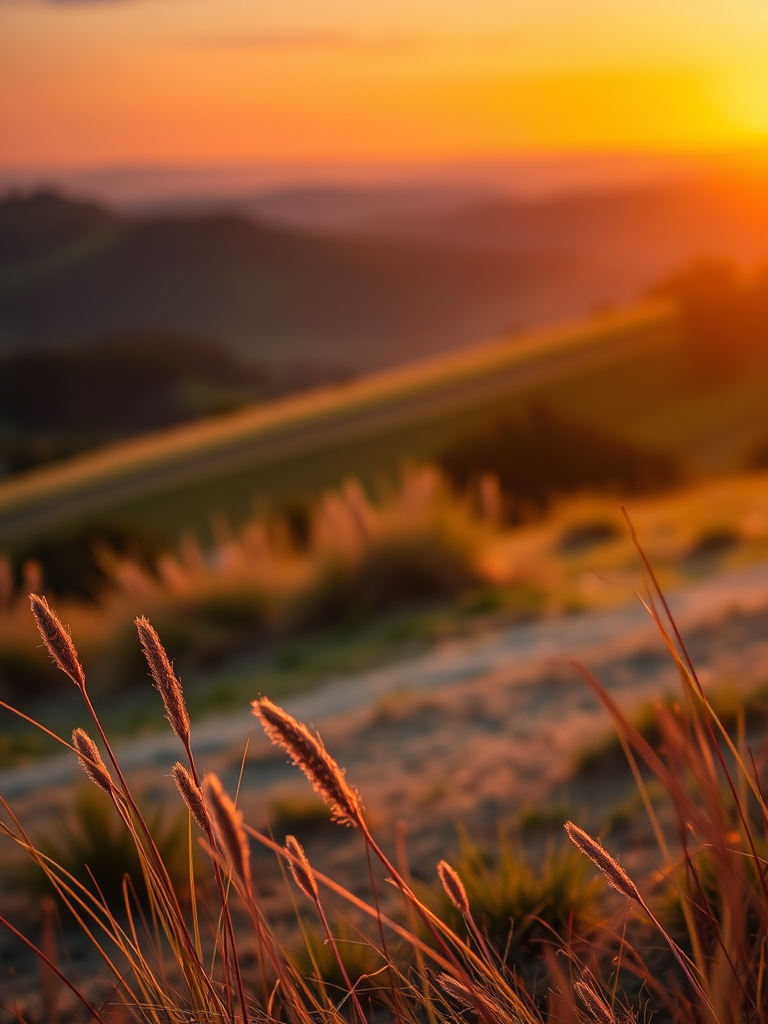 Generate a high-resolution image of a serene landscape during golden hour, with vibrant colors and soft lighting, shot with a Canon EOS R5, 85mm lens, f/1.8 aperture, ISO 100, and a focal length of 85mm for a shallow depth of field.