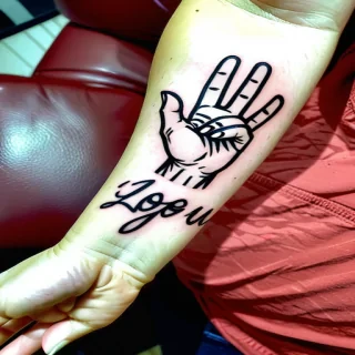 i love you sign language tattoo