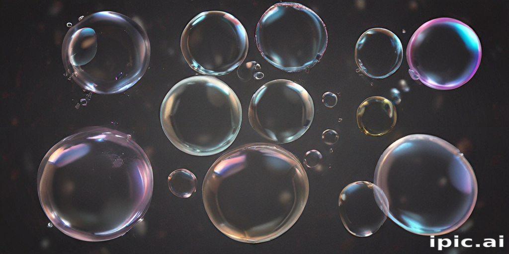 Colorful Soap Bubbles Floating Gracefully Against a Dark Background