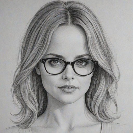 Resplendent Mena Suvari, pencil sketch, portrait of Gorgeous woman 1964s in glasses, hair style beatnik, outline, clear lines, fine lines, 8k