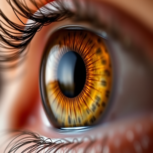 Close-up of an eye with intricate details and vibrant colors, f/2.8 aperture, ISO 100, 50mm lens, macro photography, natural light, shallow depth of field, focus on the iris texture.