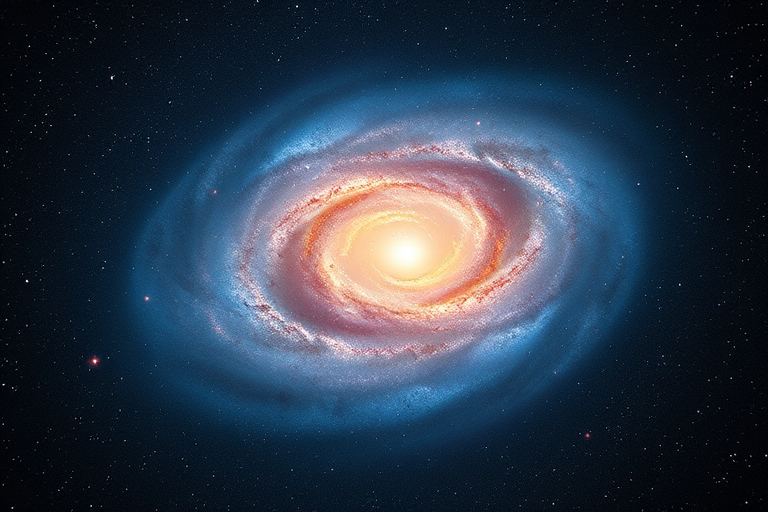 high-resolution image of a swirling galaxy with vibrant colors and detailed star field, captured with a DSLR camera, 24mm lens, f/2.8, ISO 800, 30 seconds exposure, astrophotography style, wide angle view