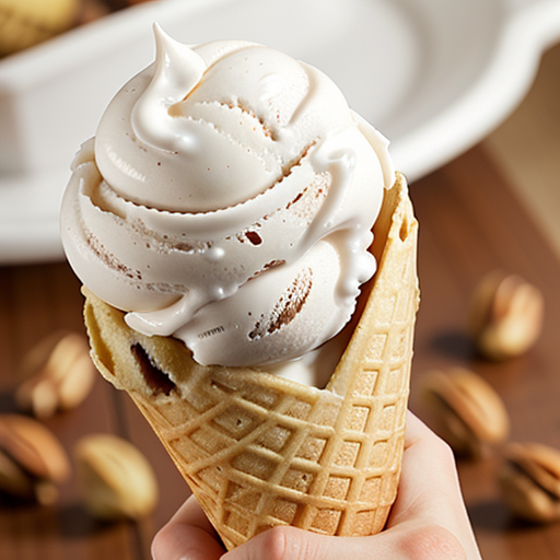 ice cream cone with nuts