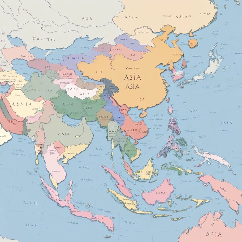 asia map countries