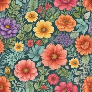 color drawings of flowers
