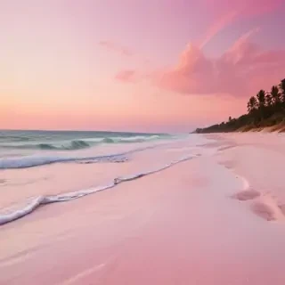 pastel pink beach wallpaper