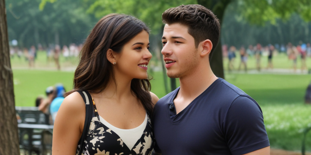 nick jonas and selena gomez central park