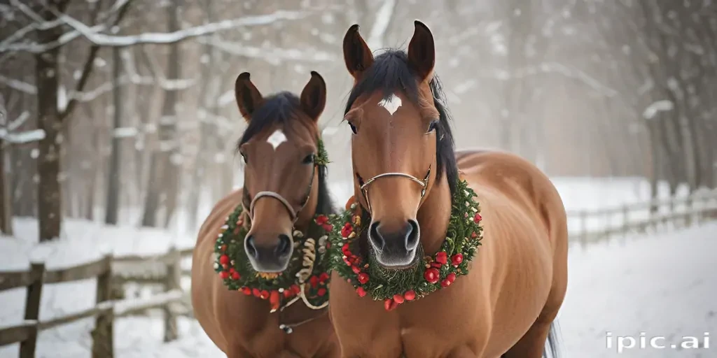 merry christmas images with horses
