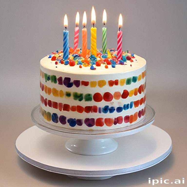 Colorful Birthday Cake with Candles and Sprinkles Celebrating a Special ...