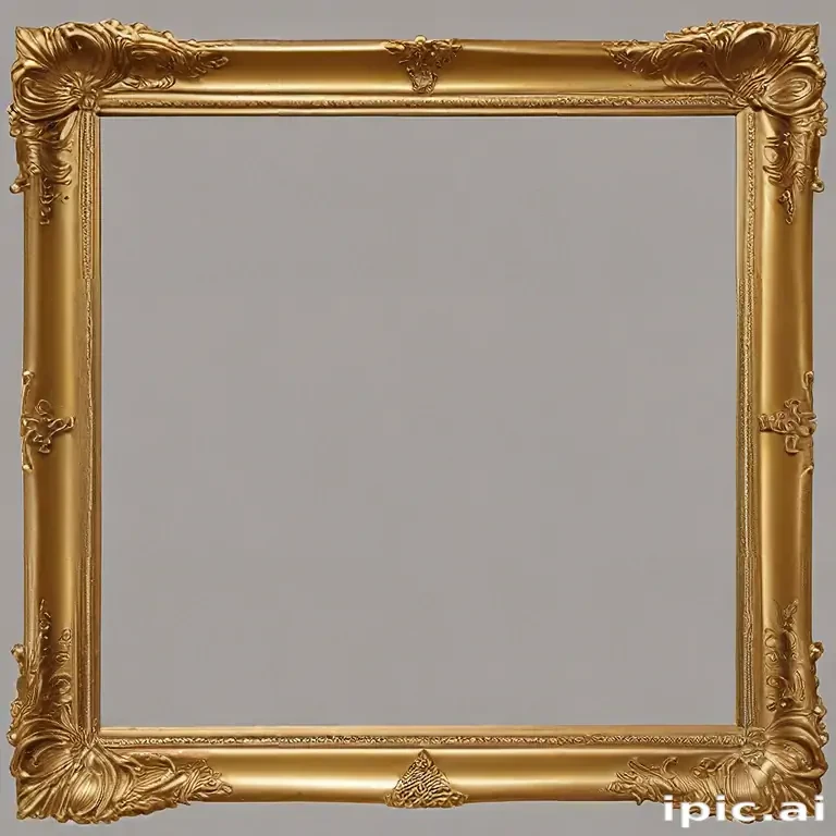 rectangle gold frame png