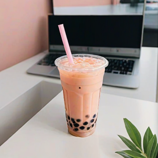 aesthetic boba tea background