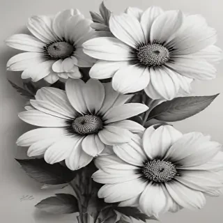 pencil drawn flowers