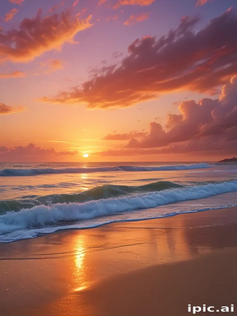 sunset on the beach backgrounds