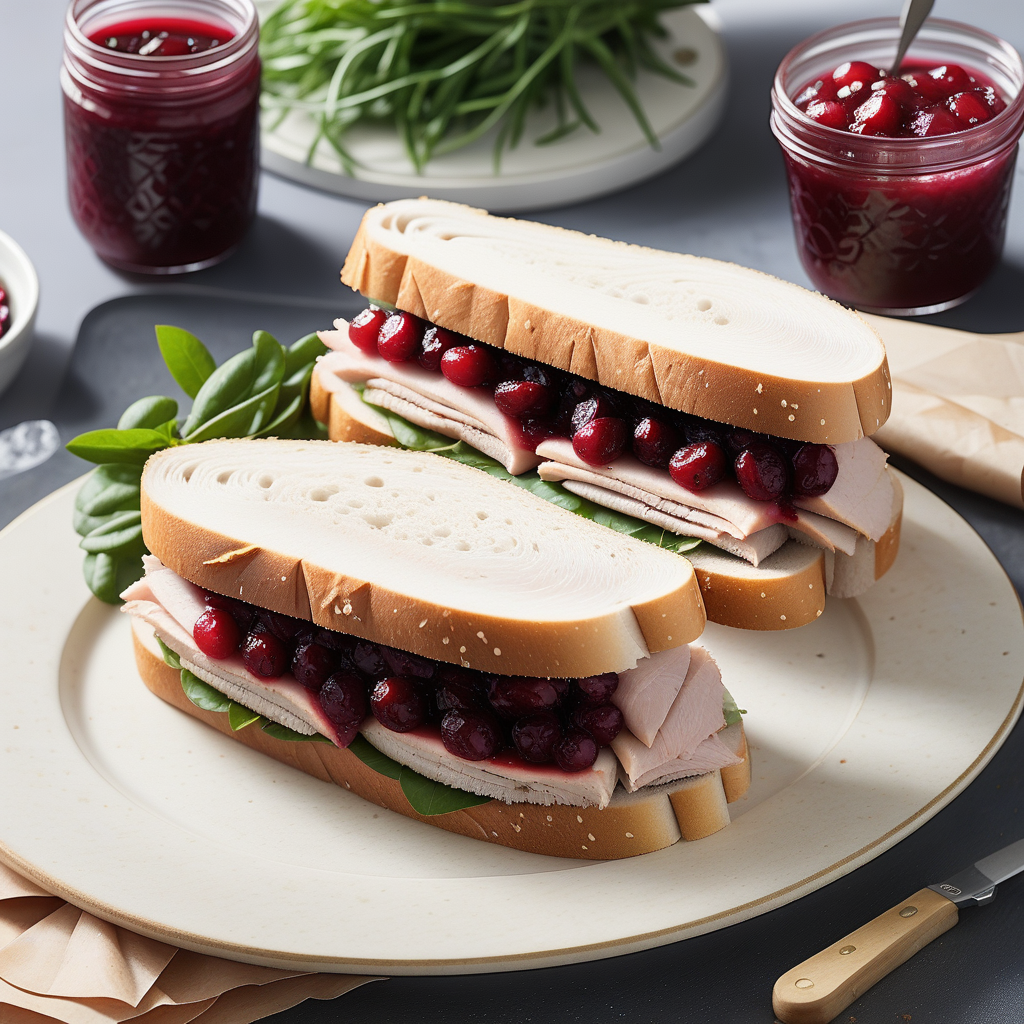 turkey with cranberry sauce sandwich
