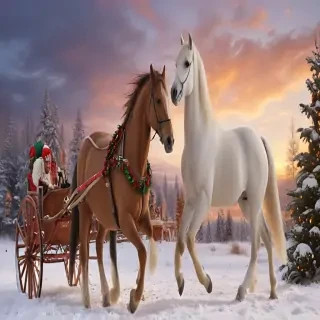 pictures of christmas horses